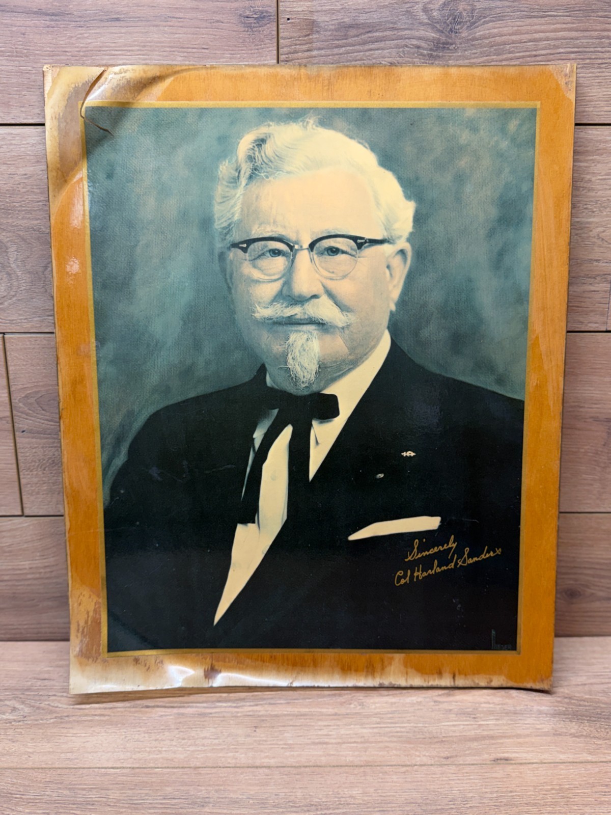 Vintage Kentucky Fried Chicken KFC Colonel Sanders Signed Wall Plaque Lithograph Vintage Kentucky Fried Chicken KFC Colonel Sanders Signed Wall Plaque Lithograph
