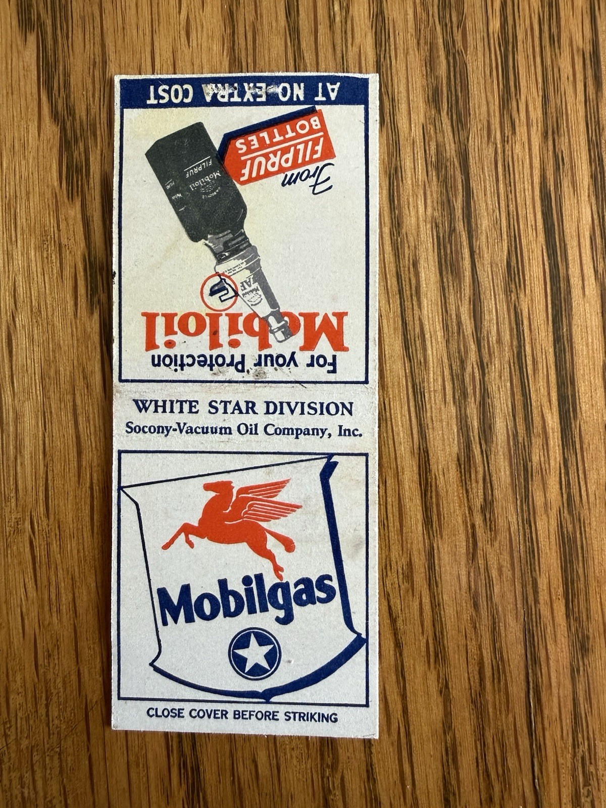 Mobiloil Mobilgas Matchbook Cover Pegasus  