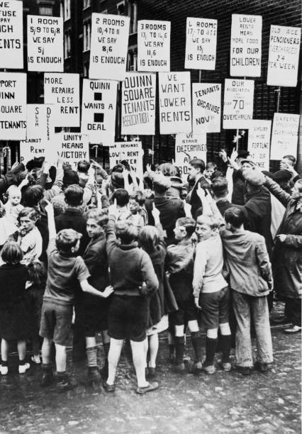 The Tenants Strike Against The High Cost Of The Rent London August- Old Photo The Tenants Strike Against The High Cost Of The Rent London August- Old Photo