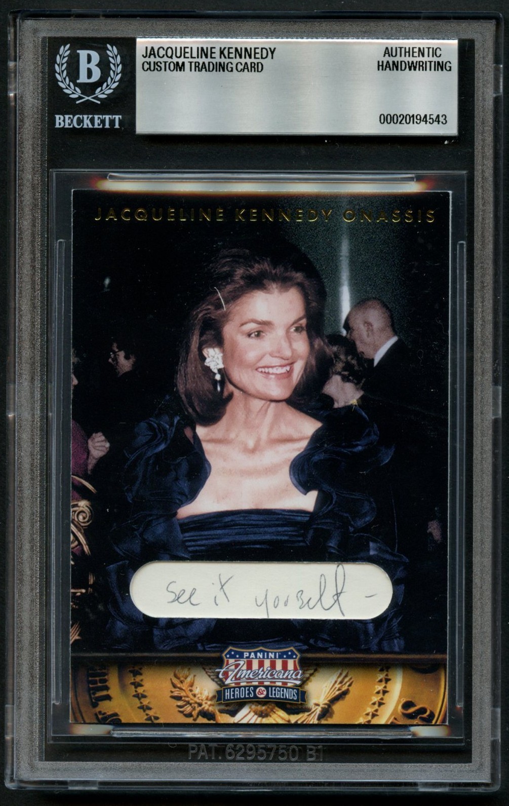 Jacqueline Kennedy HANDWRITTEN WORDS "see it yourself" Custom Cut Card BAS Read Jacqueline Kennedy HANDWRITTEN WORDS "see it yourself" Custom Cut Card BAS Read