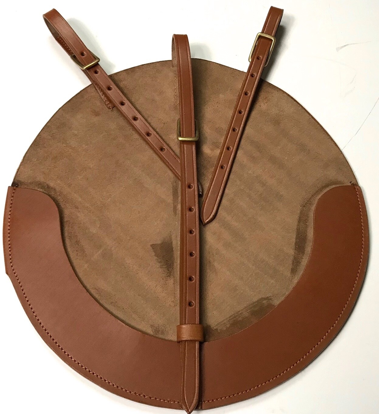 WWI US & BRITISH ARMY M1917 HELMET LEATHER CARRIER
