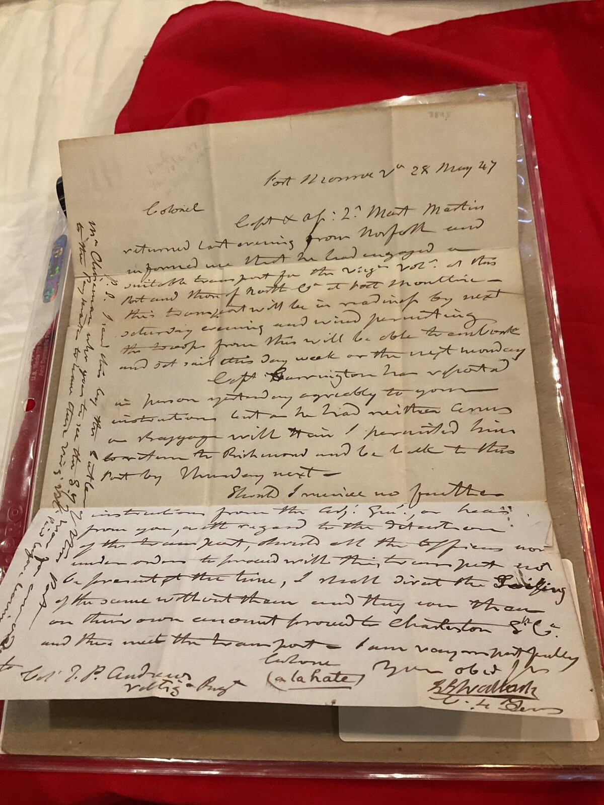WAR OF 1812 General John De Barth Hero Letter 1847 Mexican War Fort Monroe #271 WAR OF 1812 General John De Barth Hero Letter 1847 Mexican War Fort Monroe #271