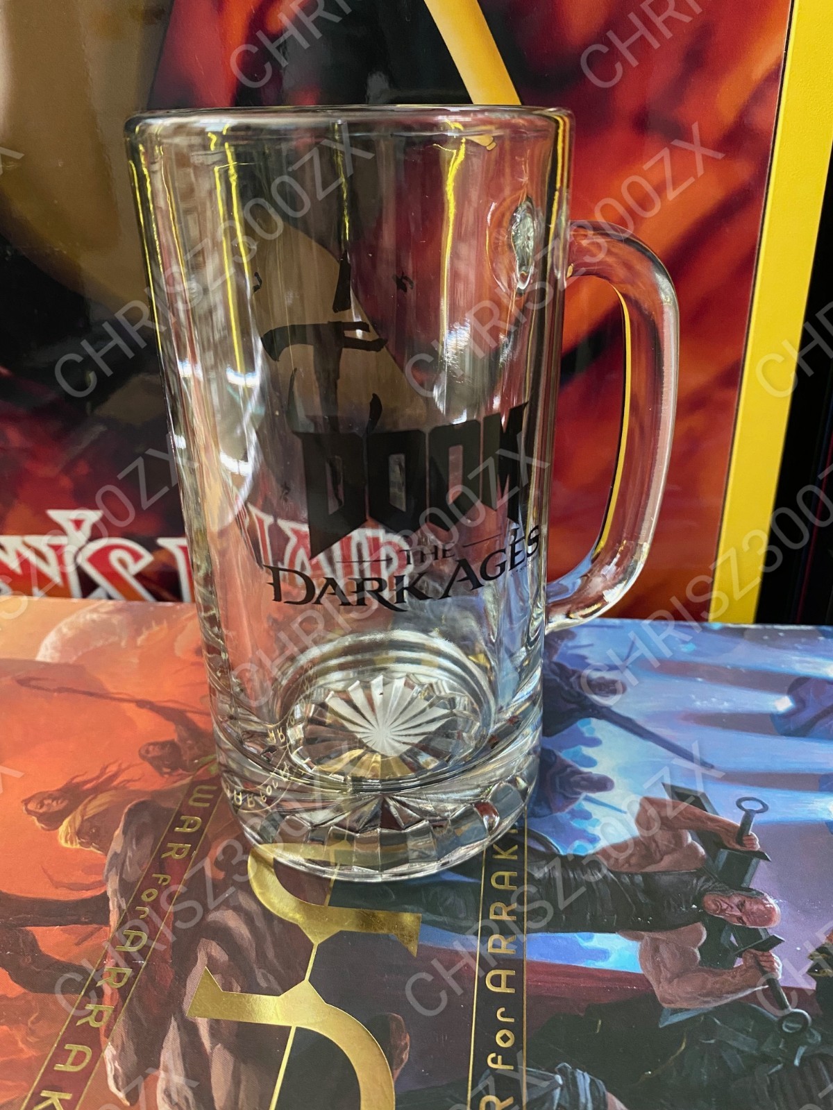 DOOM The Dark Ages Tankard Stein Beer Mug Cup /w Mark of the doom Slayer Logo DOOM The Dark Ages Tankard Stein Beer Mug Cup /w Mark of the doom Slayer Logo