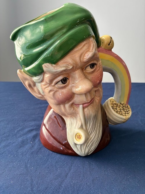 Royal Doulton Leprechaun Toby Mug with Rainbow Handle Royal Doulton Leprechaun Toby Mug with Rainbow Handle