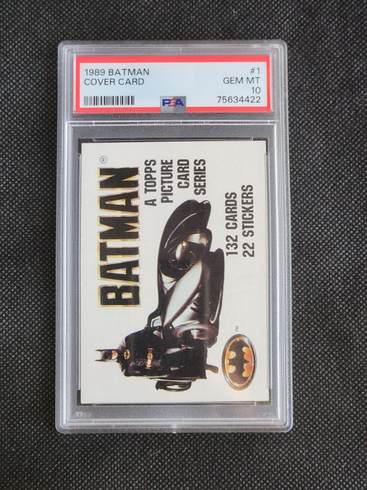 1989 Topps Batman #1 Cover Card - PSA 10 Gem Mint (FIRST 10 SUBMITTED Pop 5)
