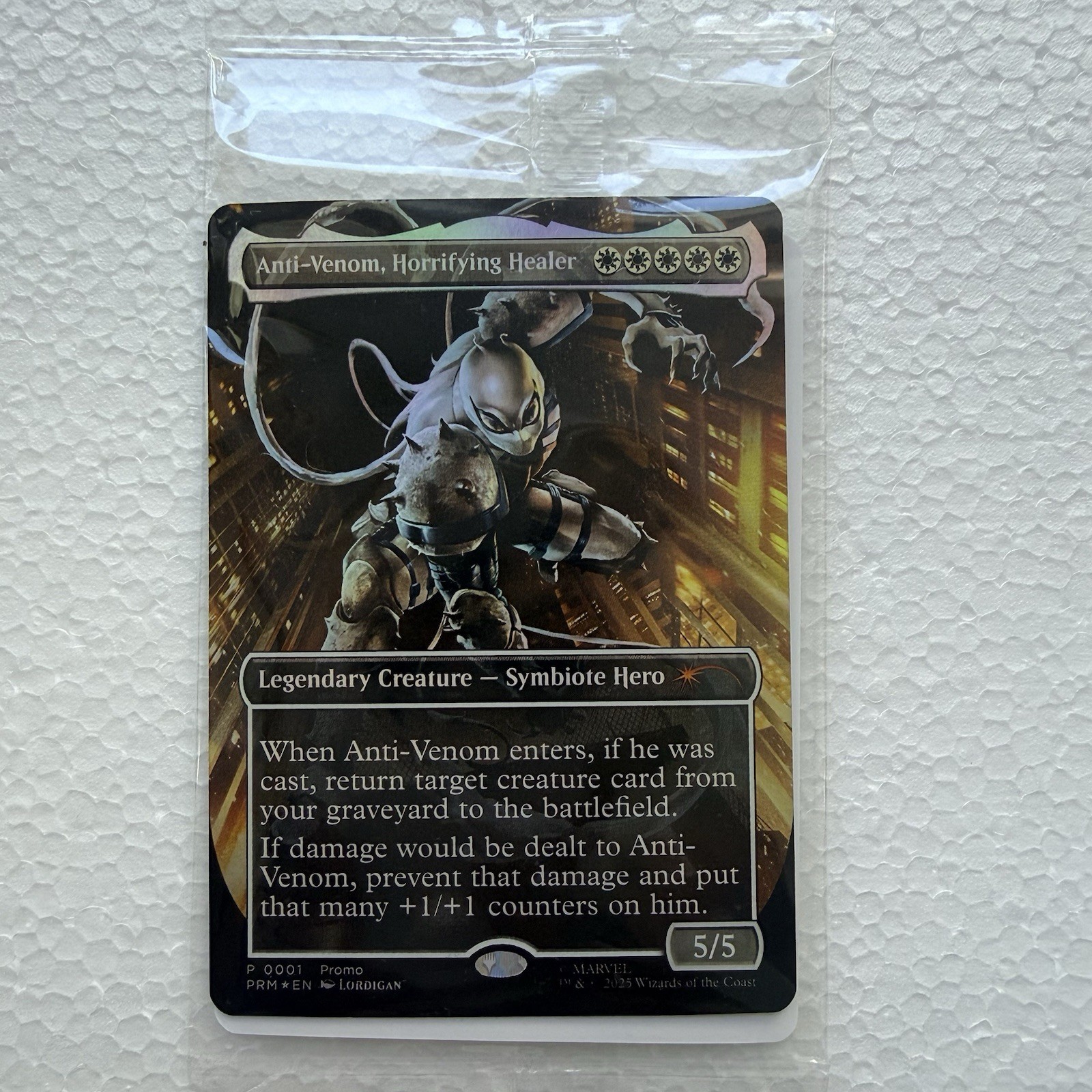 MTG Anti-Venom Horrifying Healer Borderless Foil PRM Media Promo 0001 Sealed MTG Anti-Venom Horrifying Healer Borderless Foil PRM Media Promo 0001 Sealed