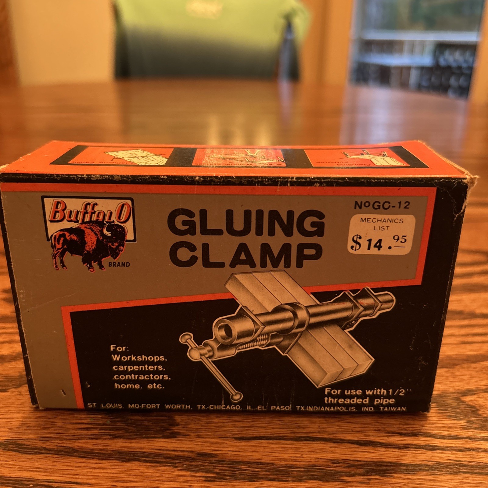 NOS Buffalo Brand Gluing Clamp No GC-12 New In Box Vintage Clean Made In Taiwan NOS Buffalo Brand Gluing Clamp No GC-12 New In Box Vintage Clean Made In Taiwan