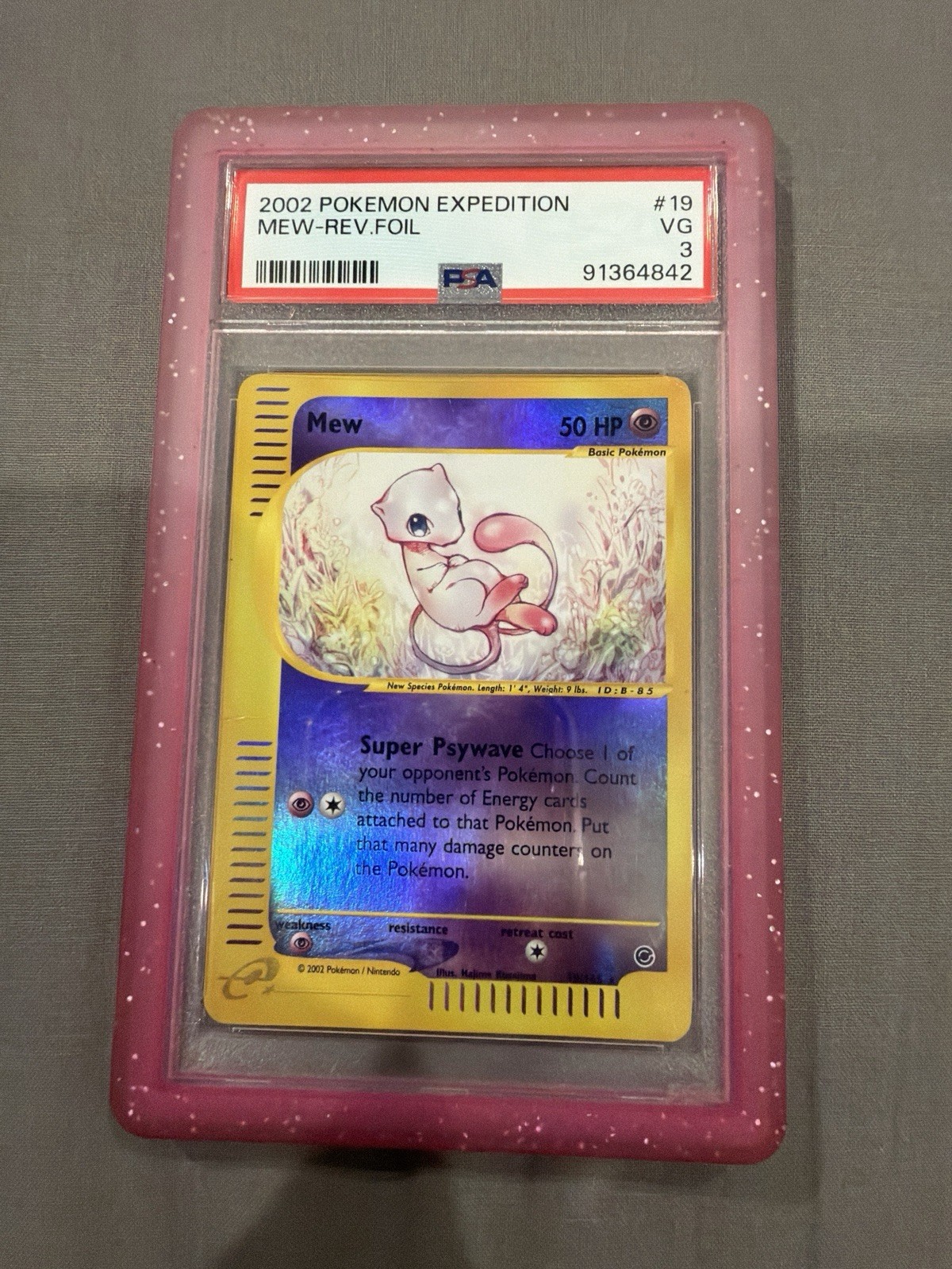 The Pokémon Company 2002 Mew 019/165 Expedition Base Set Reverse Holo PSA 3 The Pokémon Company 2002 Mew 019/165 Expedition Base Set Reverse Holo PSA 3