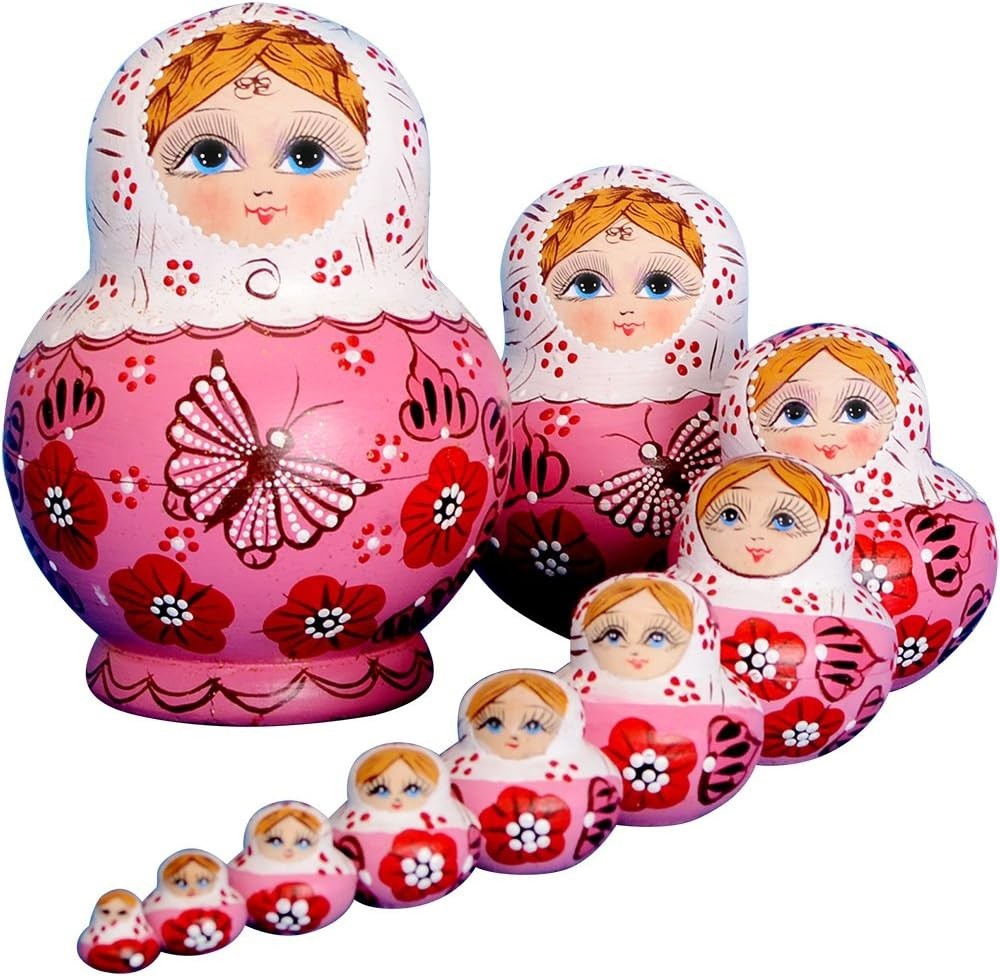Russian Nesting Dolls for Kids Matryoshka Doll 10pcs Handmade Russian Nesting Dolls for Kids Matryoshka Doll 10pcs Handmade