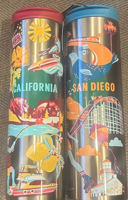 Starbucks California & San Diego Discovery Series Stainless Steel Tumblers 16oz Starbucks California & San Diego Discovery Series Stainless Steel Tumblers 16oz