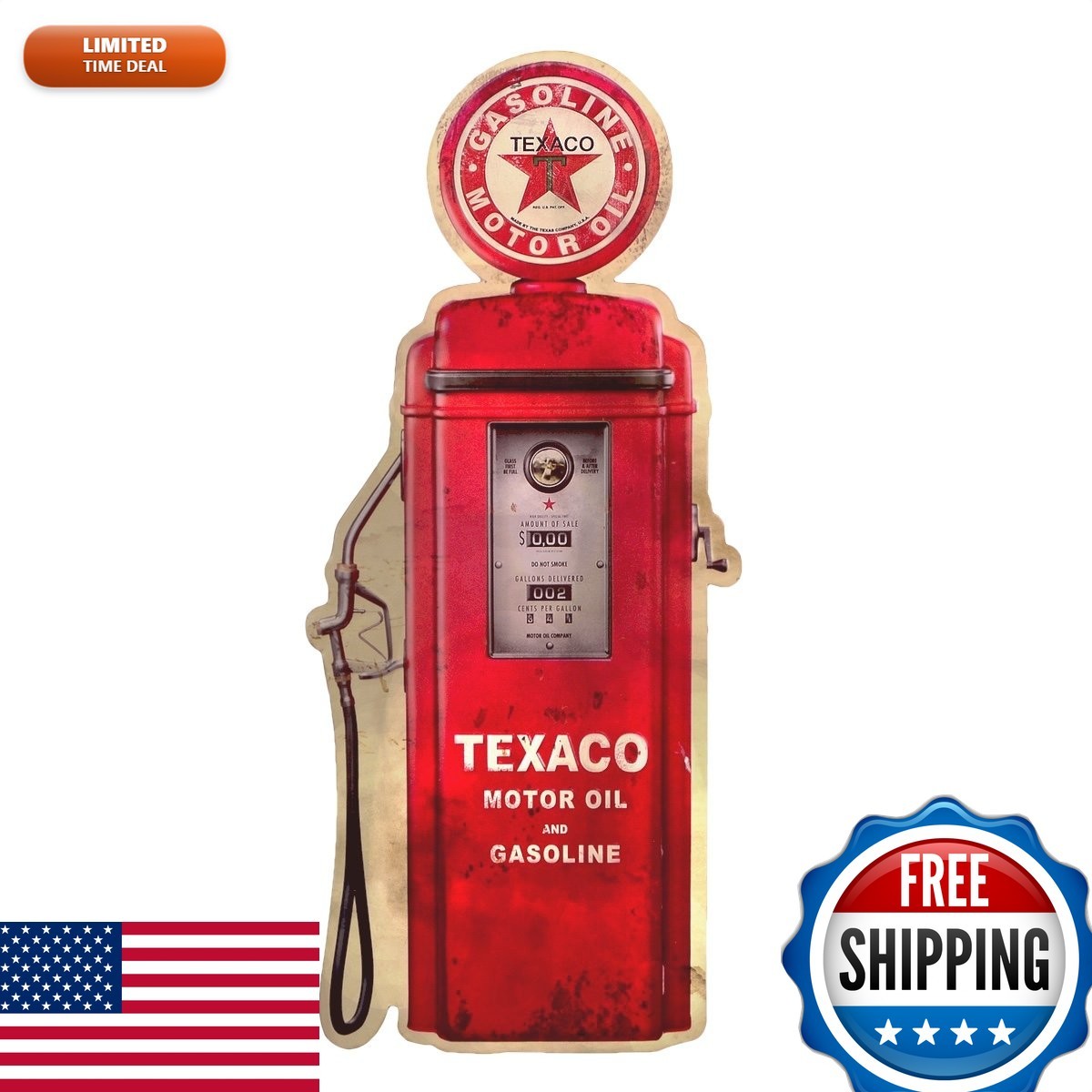 Metal Vintage Texaco Gasoline Pump Tin Sign Metal Vintage Texaco Gasoline Pump Tin Sign