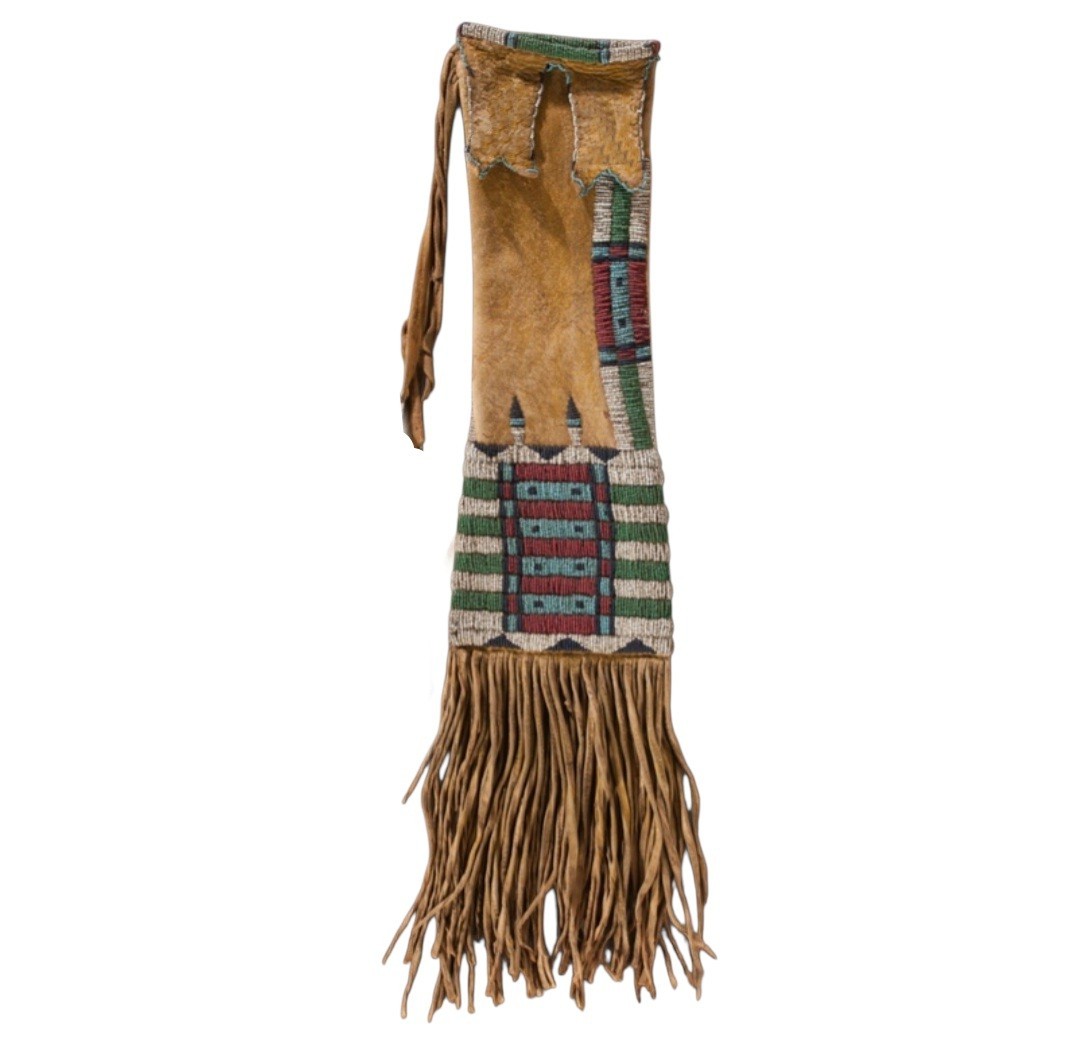 Handmade Lakota Sioux Western Native American Beaded Tobacco bag Hide Pipe bag Handmade Lakota Sioux Western Native American Beaded Tobacco bag Hide Pipe bag