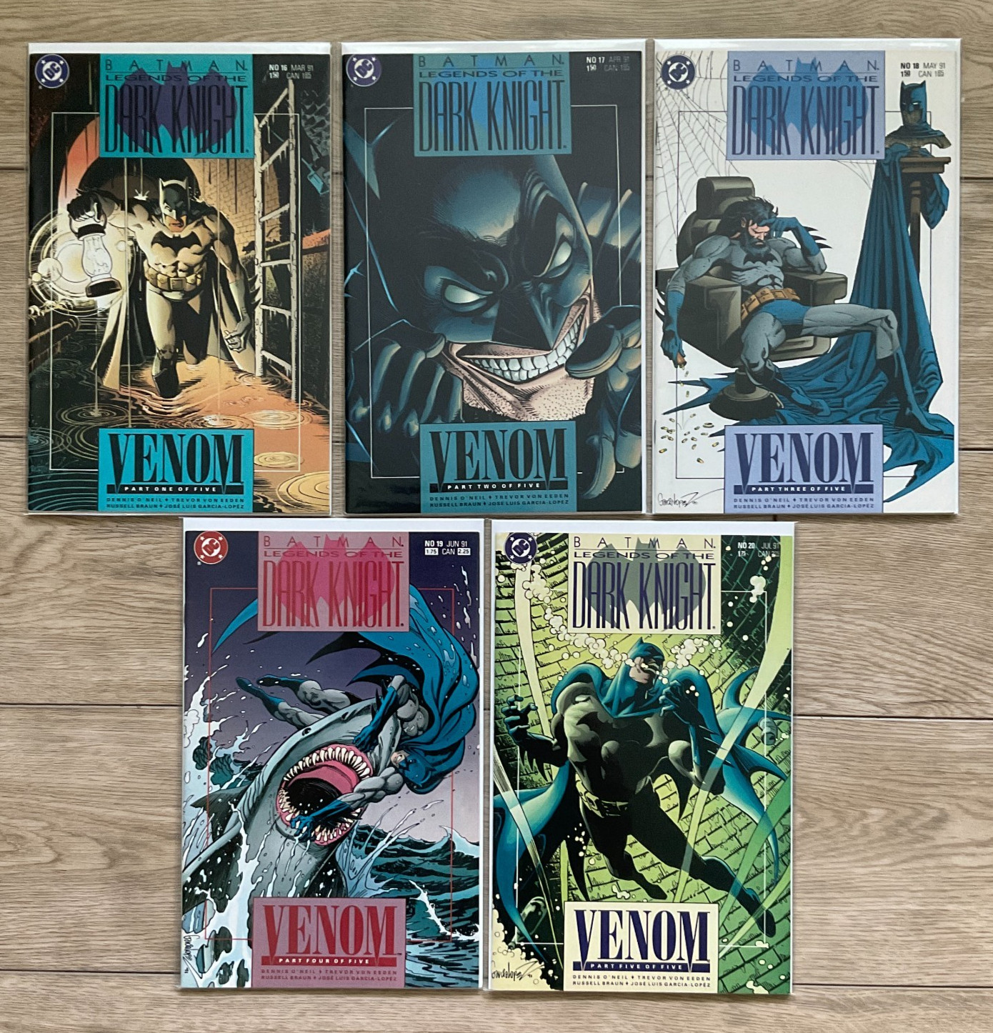 Batman Legends of the Dark Knight 16,17,18,19,20 VENOM 1-5 DC Comics 1991 Set