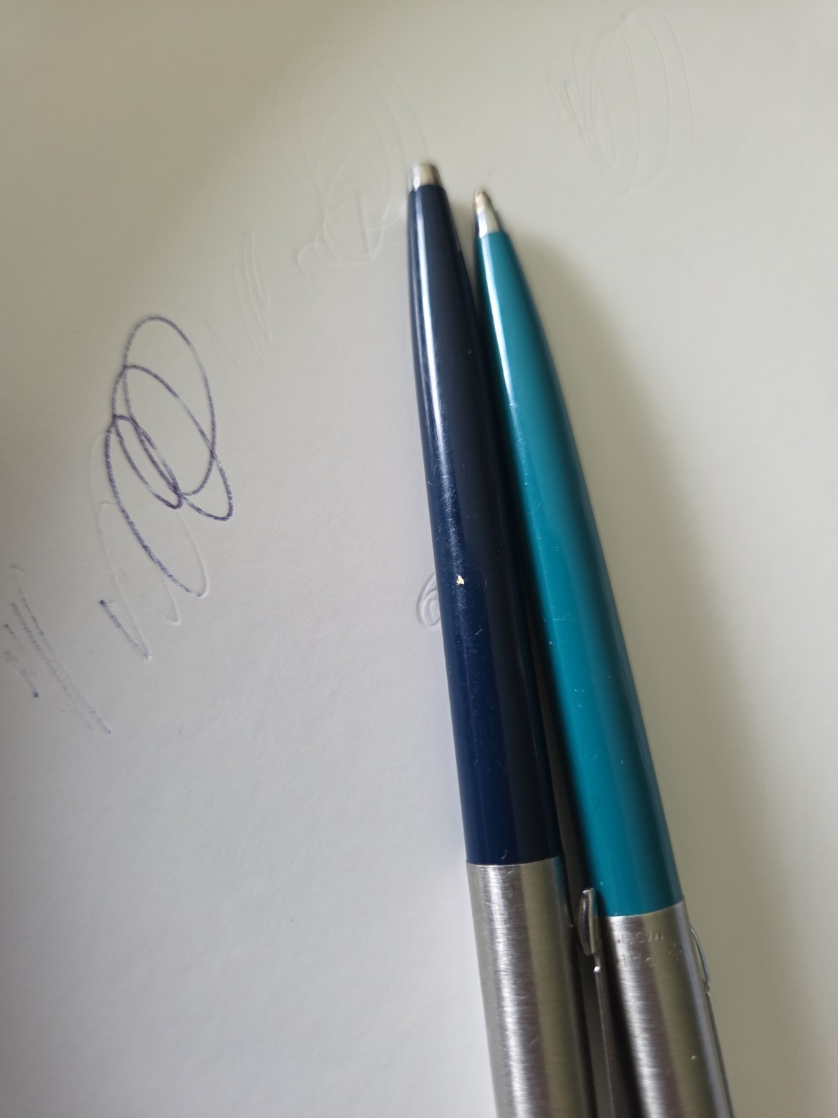 Vintage Parker Jotter Pen and Pencil Set Teal Turquoise Navy Blue Click Working Vintage Parker Jotter Pen and Pencil Set Teal Turquoise Navy Blue Click Working