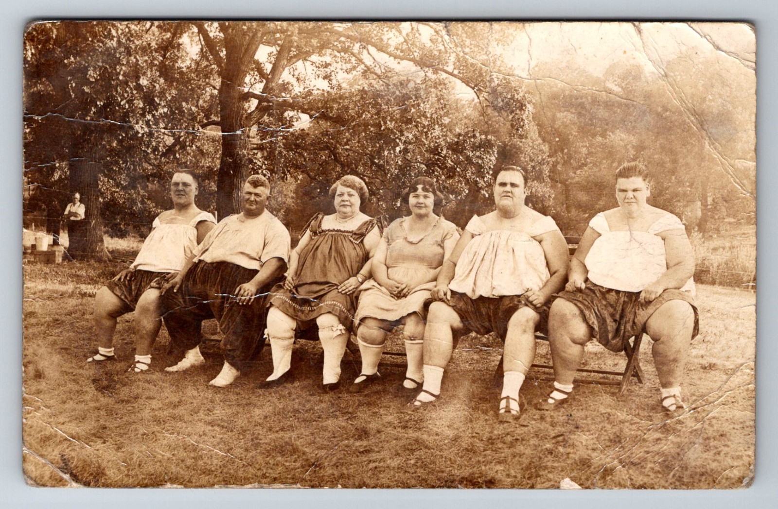 RPPC Iowa Davenport Fat Family or Circus Freaks ? c. 1910 Sideshow Stars ? RPPC Iowa Davenport Fat Family or Circus Freaks ? c. 1910 Sideshow Stars ?