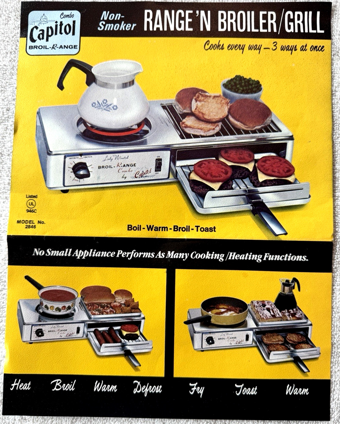 NOS Vintage Lady Winsted BROIL-R-ANGE Combo Capitol Hot Coil Electric Stovetop NOS Vintage Lady Winsted BROIL-R-ANGE Combo Capitol Hot Coil Electric Stovetop