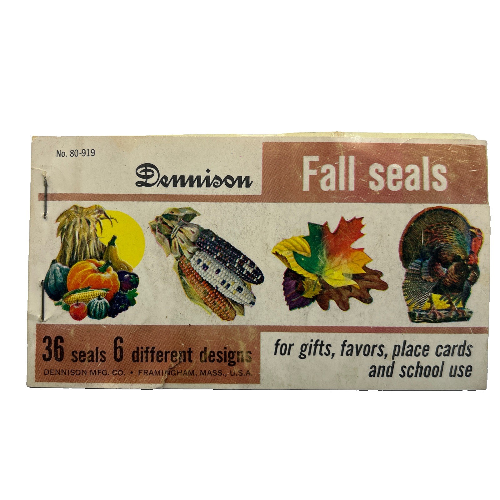 Vtg Dennison Thanksgiving Seals #32 Pumpkin, Turkey, Fall Leaves Vtg Dennison Thanksgiving Seals #32 Pumpkin, Turkey, Fall Leaves
