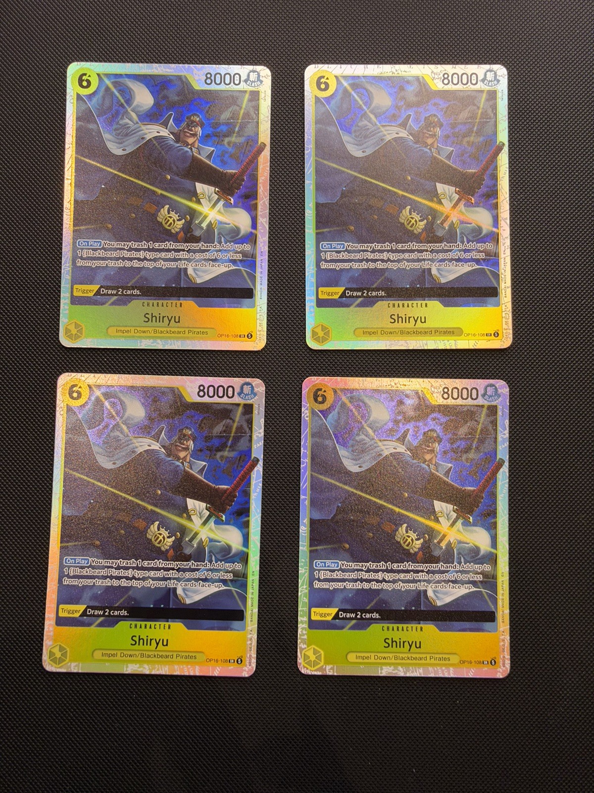 One Piece TCG Shiryu x4 OP16-108 Playset SR English