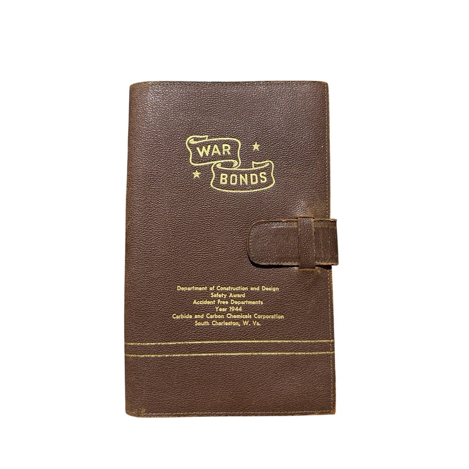 Vintage 1944 WWII War Bonds Leather Wallet Holder Carbide Carbon Chemicals Corp Vintage 1944 WWII War Bonds Leather Wallet Holder Carbide Carbon Chemicals Corp