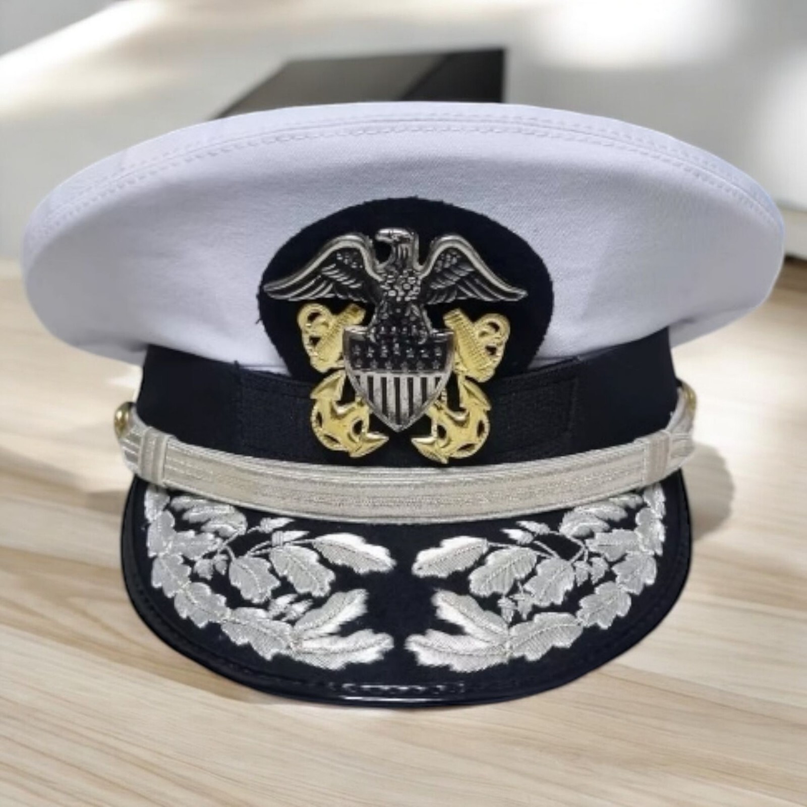 New WWll US Navy Officer Hat , US Navy Admiral Cap Repro In All Sizes New WWll US Navy Officer Hat , US Navy Admiral Cap Repro In All Sizes