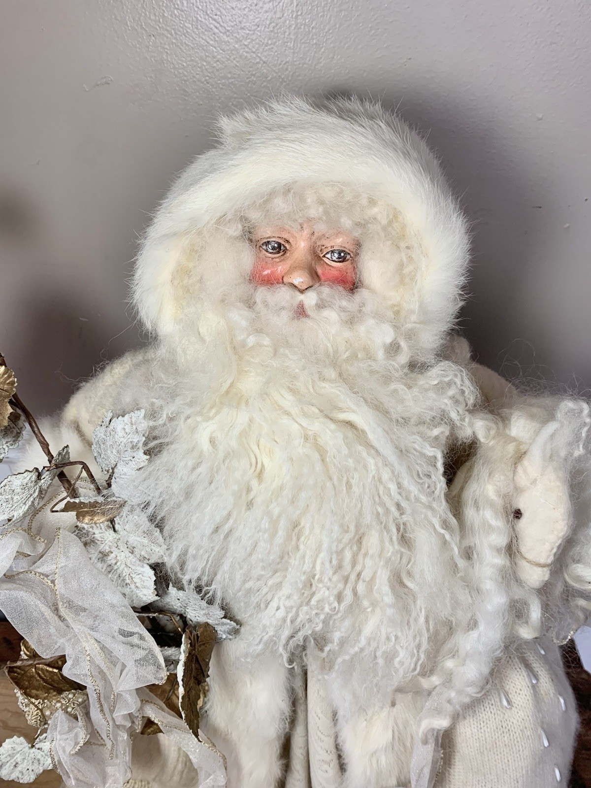 Vintage 1999 Leo Design Artisan Patchwork Christmas Luxury Holiday Santa Doll Vintage 1999 Leo Design Artisan Patchwork Christmas Luxury Holiday Santa Doll