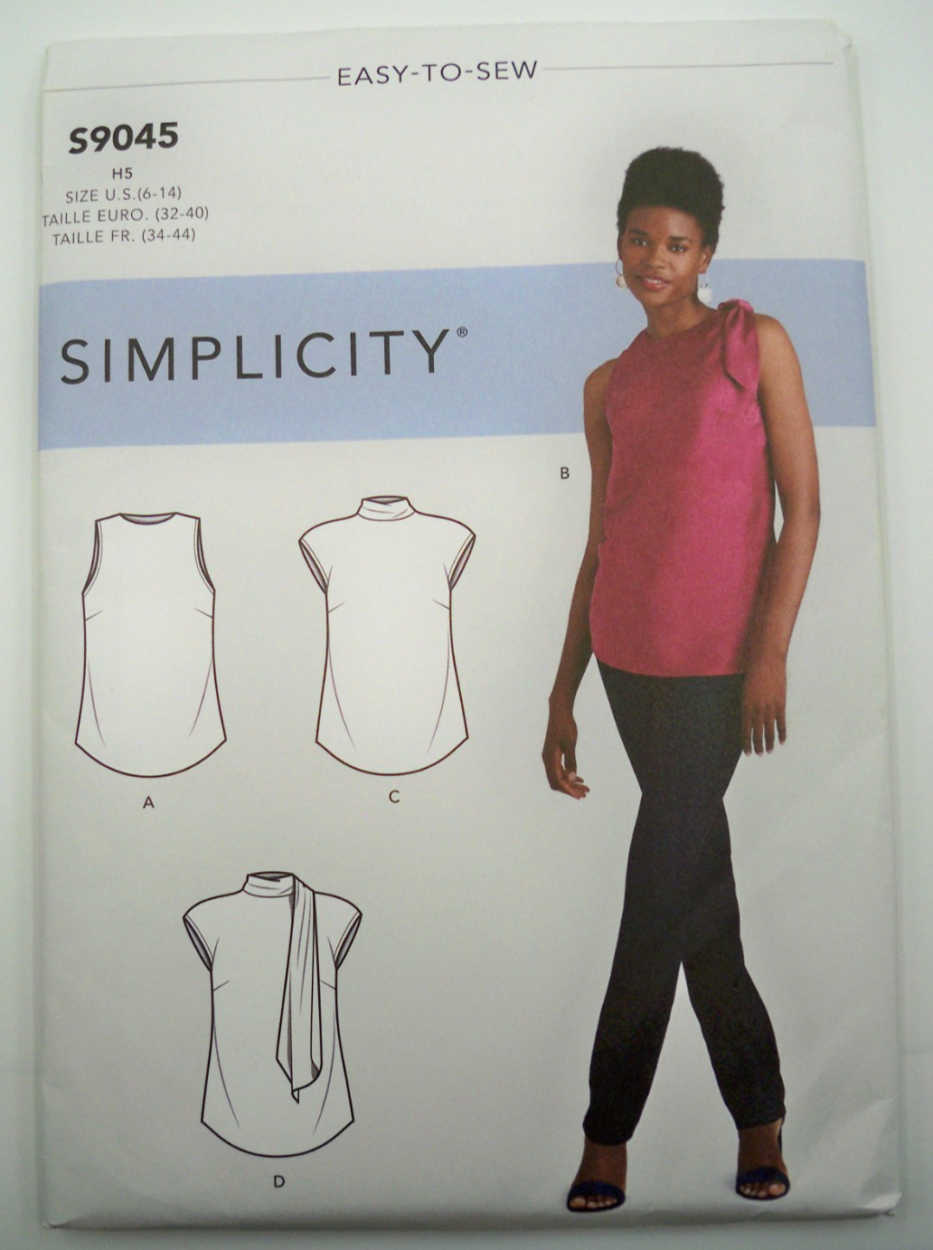 Simplicity S9045 Sewing Pattern Misses Top Size 6-14 Uncut FF Easy Sew Simplicity S9045 Sewing Pattern Misses Top Size 6-14 Uncut FF Easy Sew