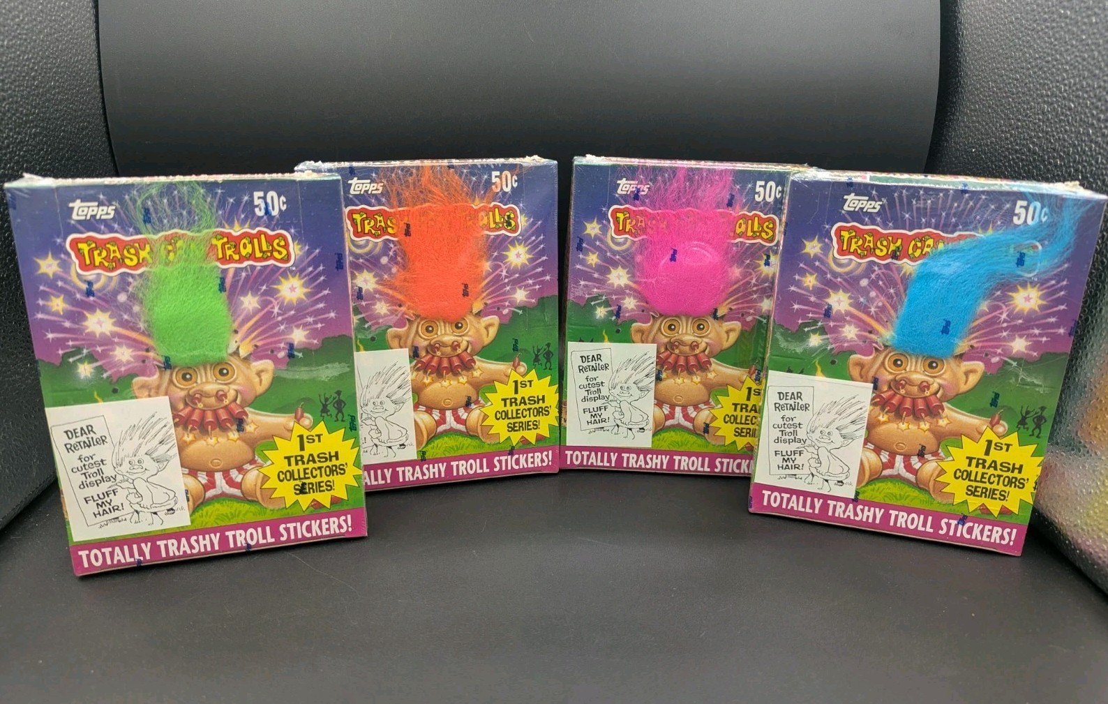 1992 Topps Trash Can Trolls 50¢ Stickers 1st Series Set Of 4 Color Sealed Boxes
