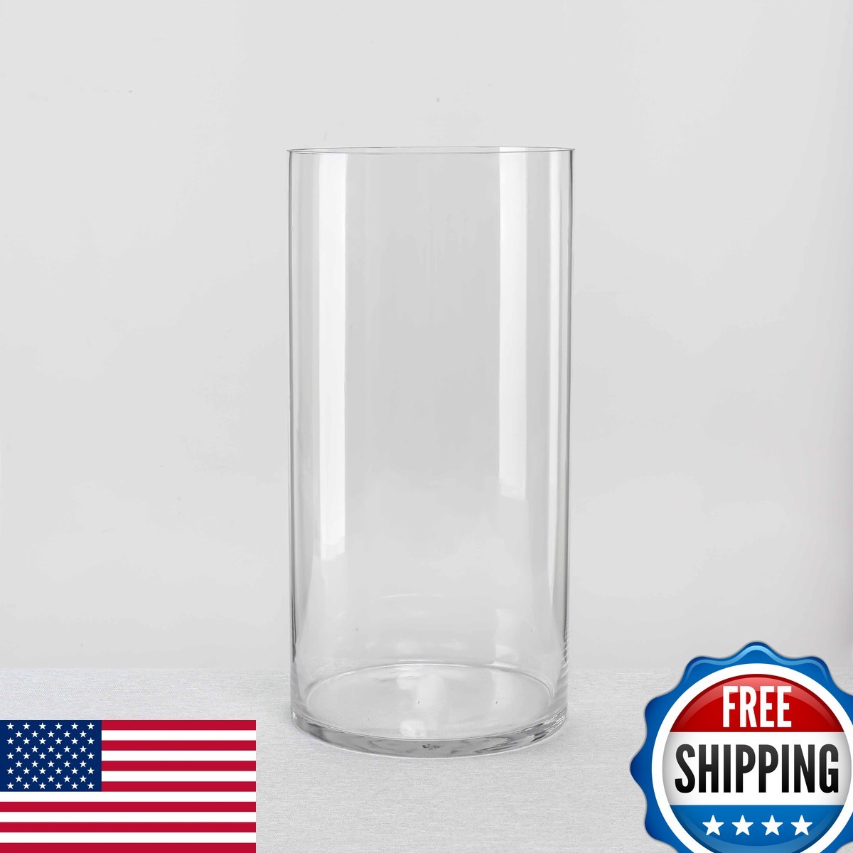 CYS Excel Large Glass Cylinder Vase (H:16" D:8") 1PC