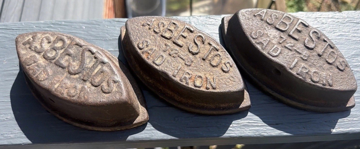 3 Vintage Asbestos 72-B x 2 Sad Iron Doorstop Paperweight Collectible 3 Vintage Asbestos 72-B x 2 Sad Iron Doorstop Paperweight Collectible