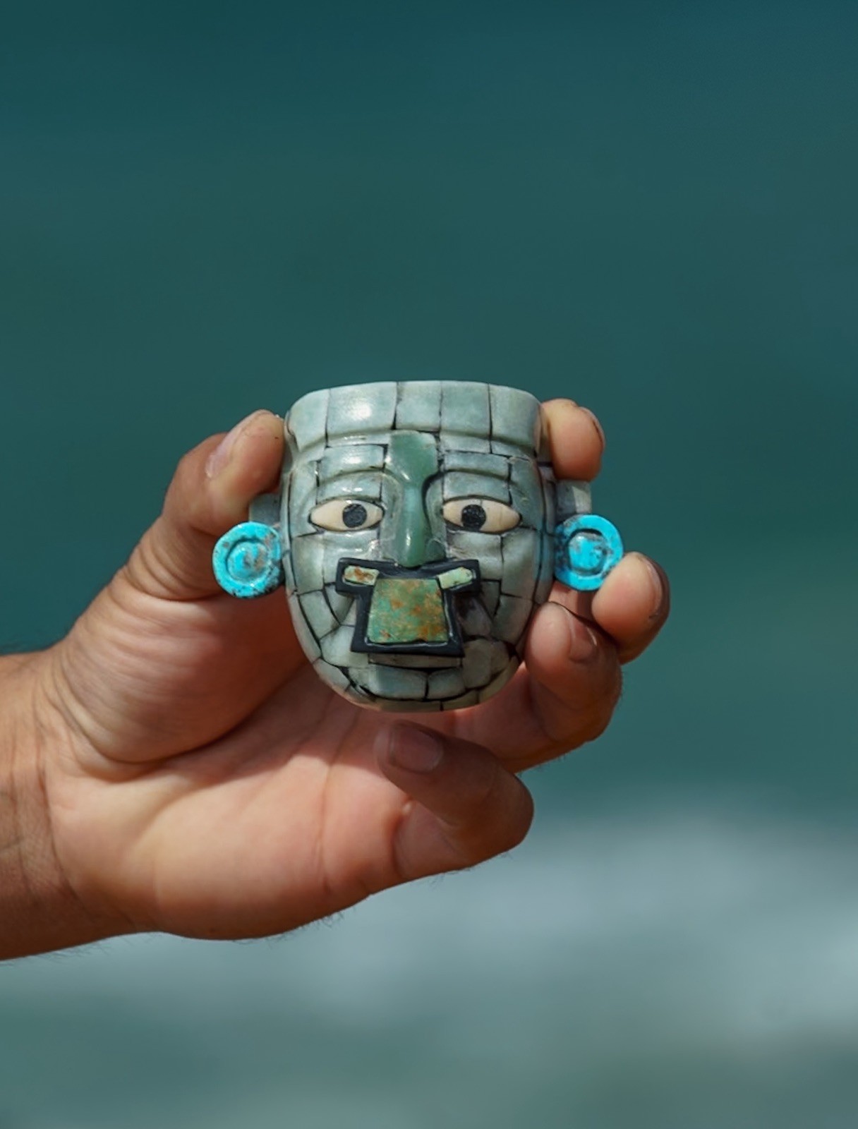 Handcrafted Artistry Inspired by the Maya Sun God pendant,aventurine & Turquoise Handcrafted Artistry Inspired by the Maya Sun God pendant,aventurine & Turquoise