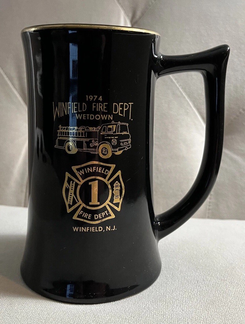 VTG Winfield Fire Department Wetdown 1974 Beer Mug~Ambulance Squad Dedication NM VTG Winfield Fire Department Wetdown 1974 Beer Mug~Ambulance Squad Dedication NM