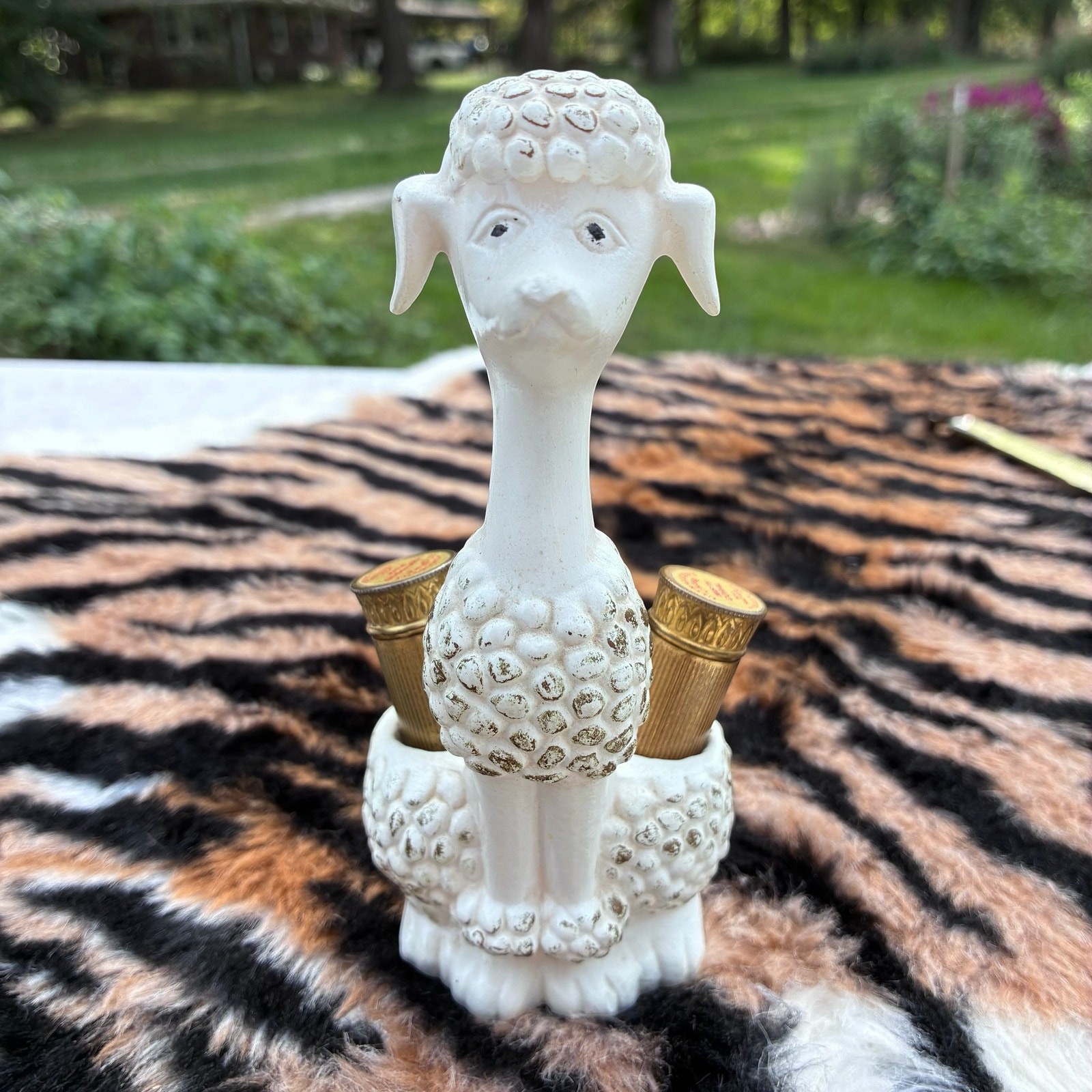 Vintage 1960s Poodle Lipstick Holder w/ 2 Max Factor Lipsticks MCM Vintage 1960s Poodle Lipstick Holder w/ 2 Max Factor Lipsticks MCM