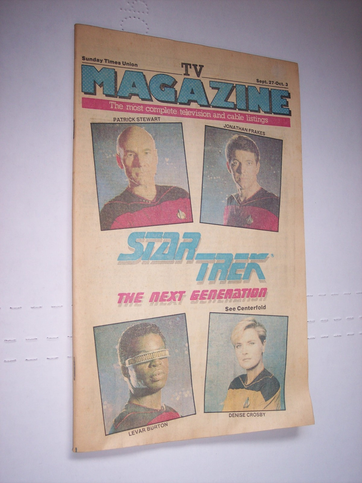 RARE Star Trek cover Sunday Times Union TV Magazine Sept 27 Oct 3 1987 Albany NY