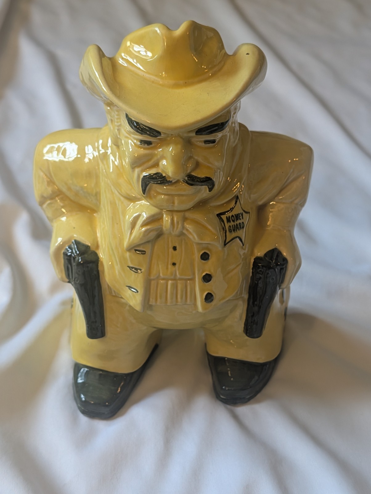 Rare Vintage Gonder Ceramic "Sheriff" Coin Piggy Bank 9.5"