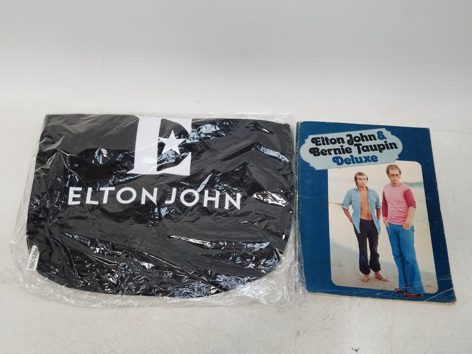 Elton John Song Book & Black & White Tote Bag