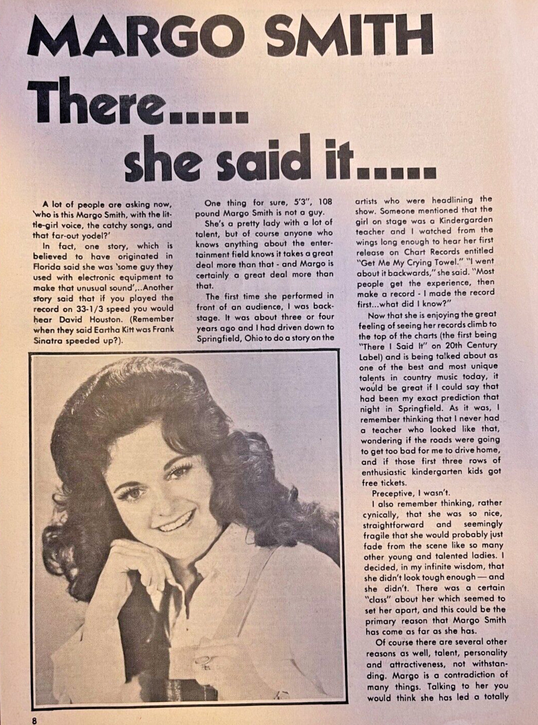 1976 Country Singer Margo Smith 1976 Country Singer Margo Smith
