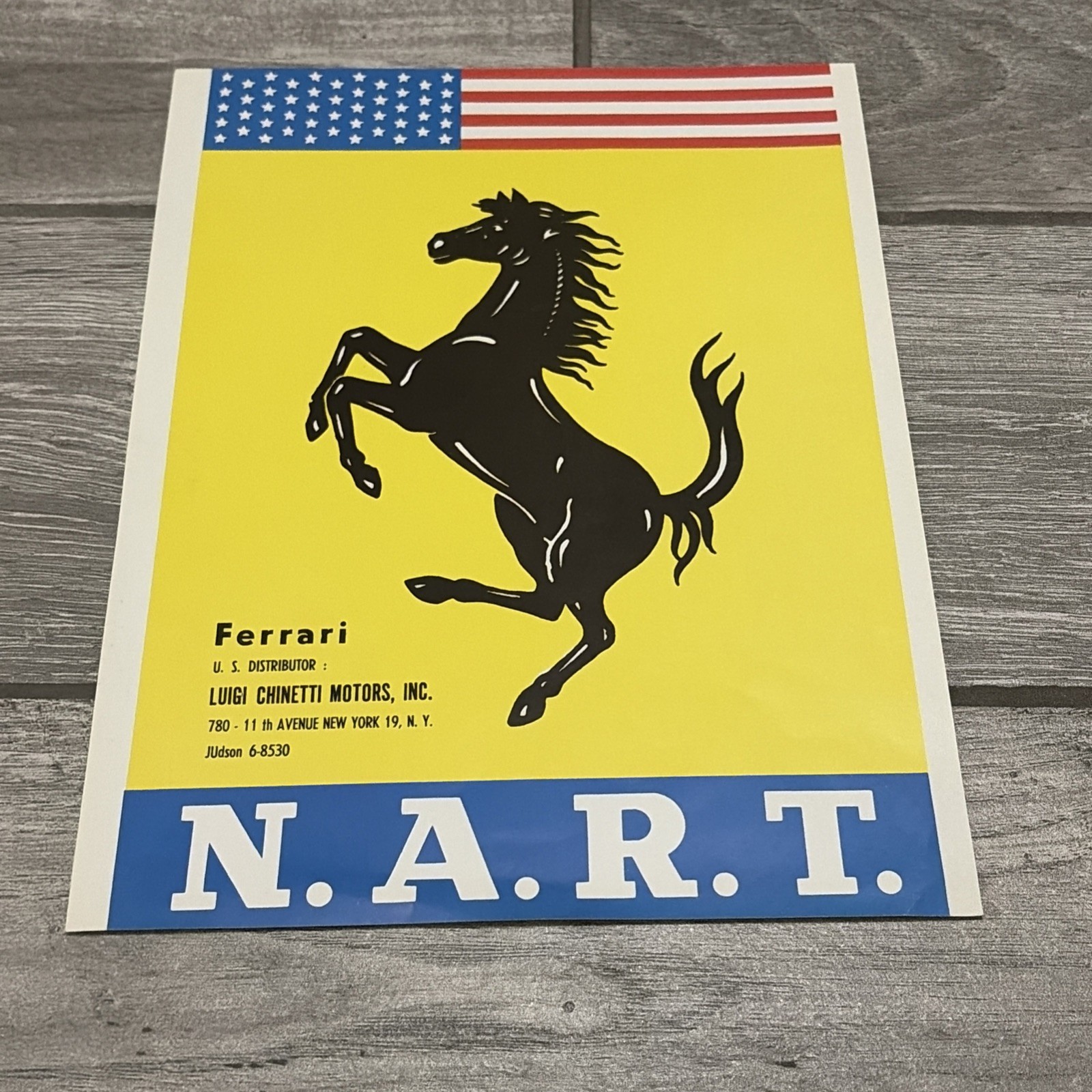 ORIGINAL Ferrari NART N.A.R.T. Luigi Chinetti Motors Sticker VINTAGE 6-8530 RARE