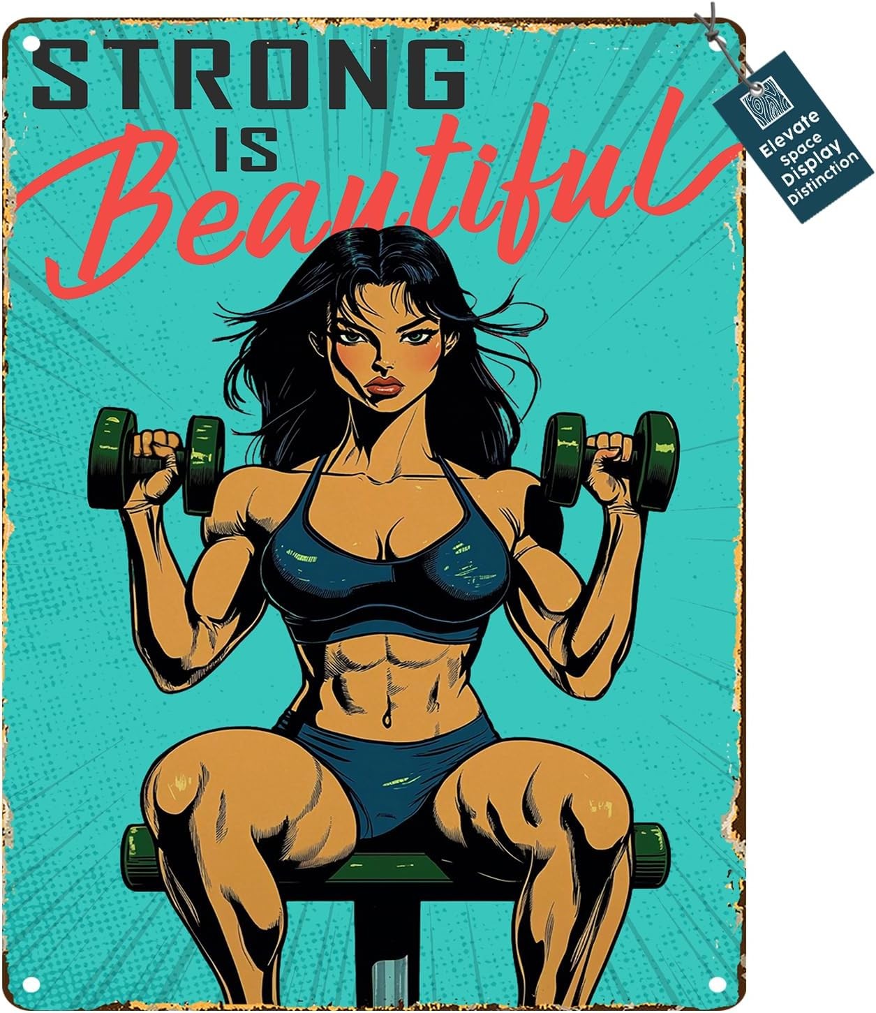 Gym Fitness Girl Strong Is Beautiful Tin Metal Signs Home Décor 8x12 Gym Fitness Girl Strong Is Beautiful Tin Metal Signs Home Décor 8x12