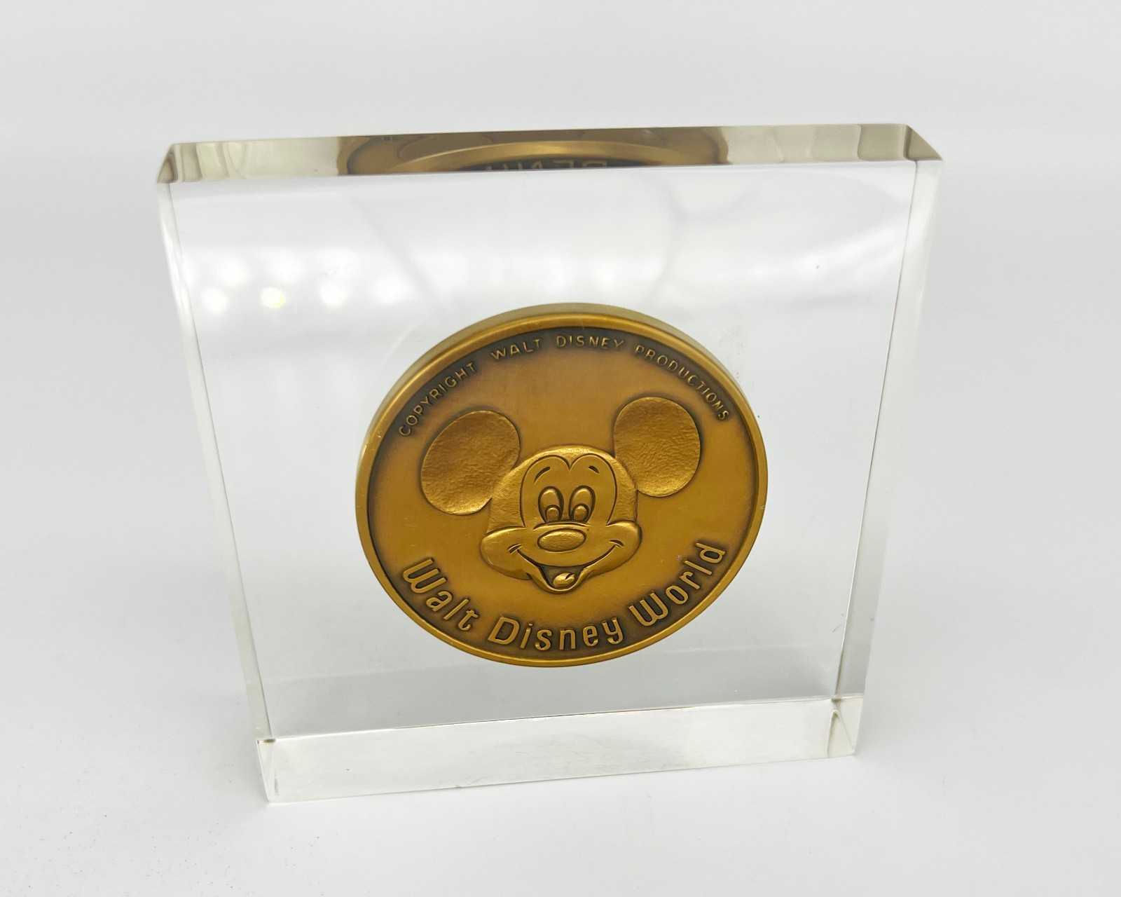 VTG Rare VIP Lucite Walt Disney World Official Opening Oct 1971 Medallion Coin VTG Rare VIP Lucite Walt Disney World Official Opening Oct 1971 Medallion Coin