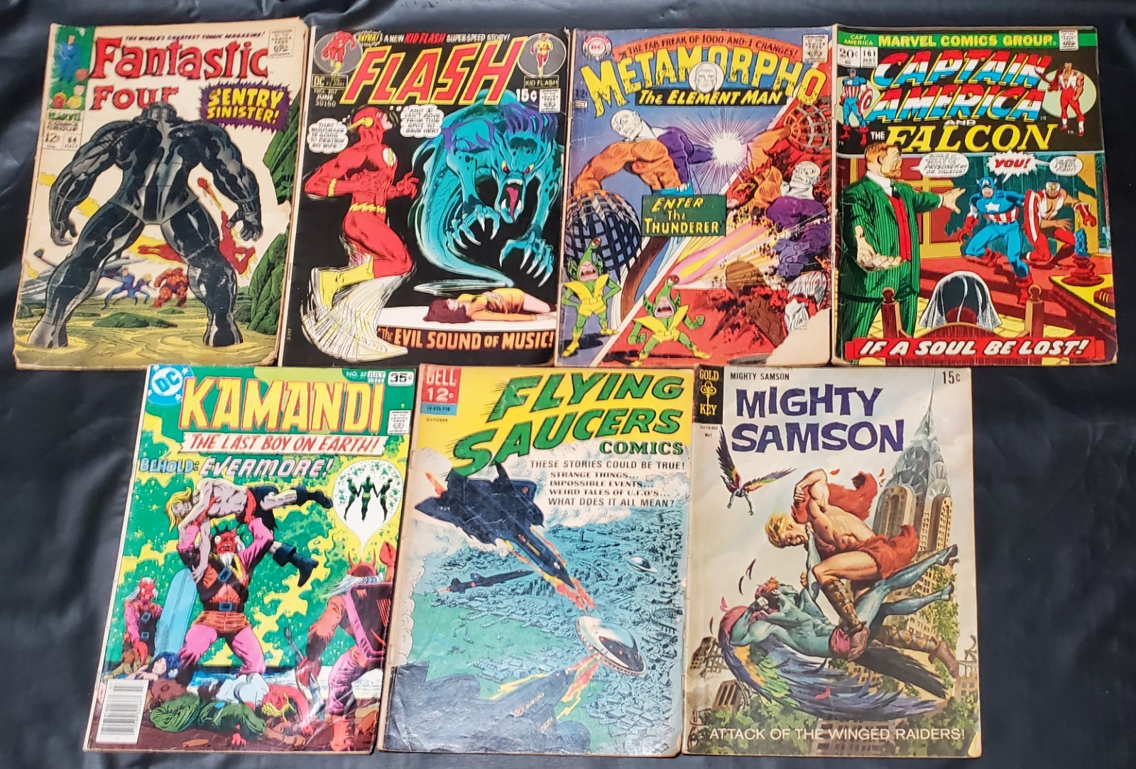 Fantastic Four 64 Metamorpho 14 Kamandi 57 Flying Saucers Flash Sampson Lot of 7 Fantastic Four 64 Metamorpho 14 Kamandi 57 Flying Saucers Flash Sampson Lot of 7