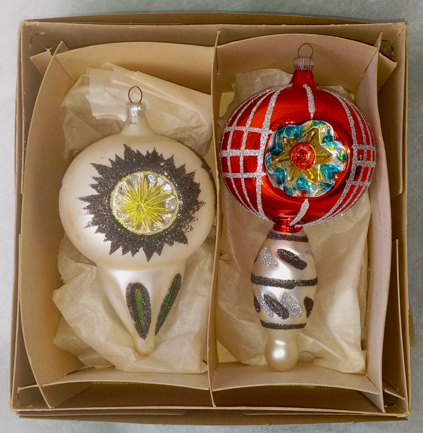 VTG 6.5" LANISSA SHINY BRITE MERCURY GLASS TRIPLE REFLECTOR CHRISTMAS ORNAMENT VTG 6.5" LANISSA SHINY BRITE MERCURY GLASS TRIPLE REFLECTOR CHRISTMAS ORNAMENT