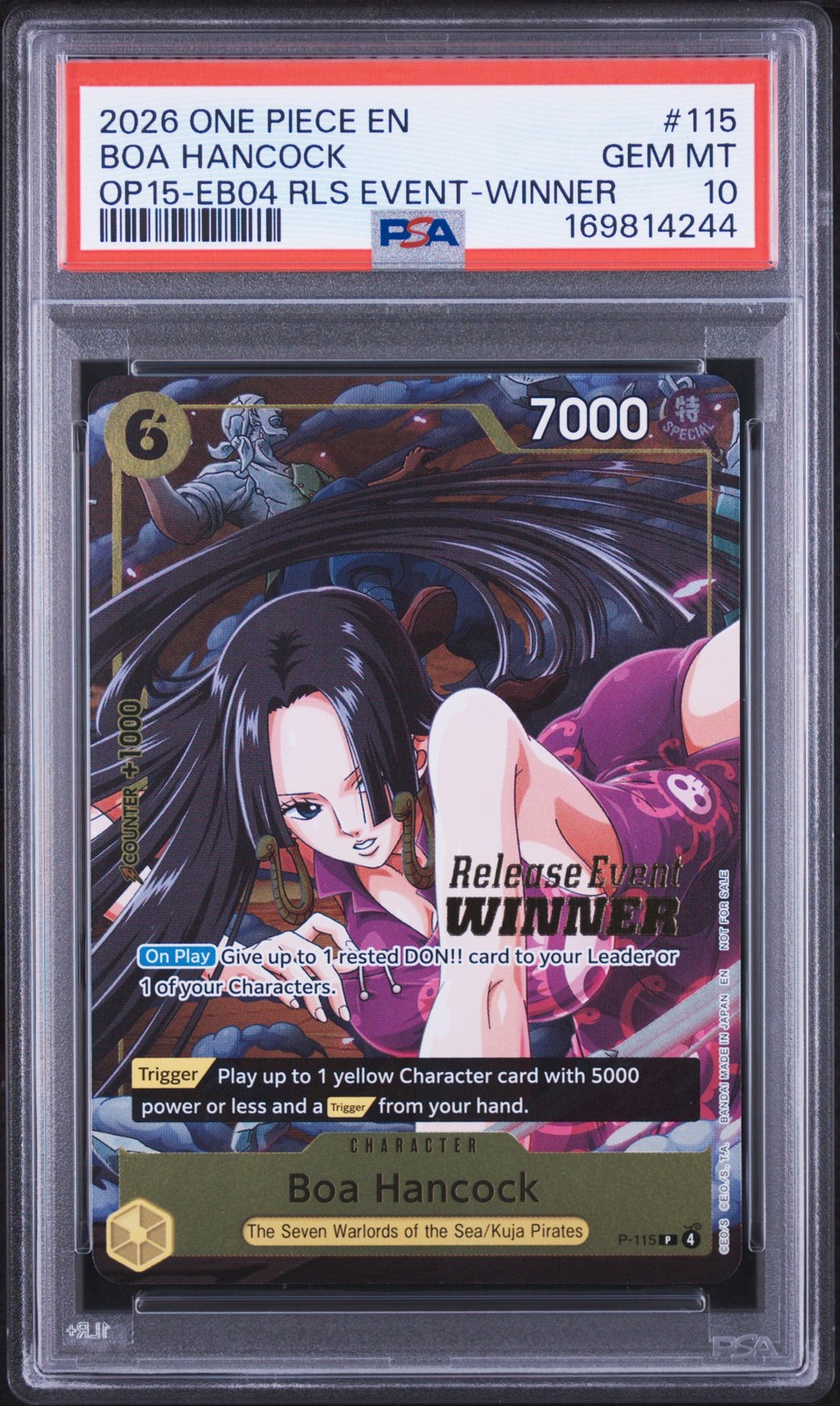 2026 ONE PIECE PROMOS #115 BOA HANCOCK PSA 10 2026 ONE PIECE PROMOS #115 BOA HANCOCK PSA 10