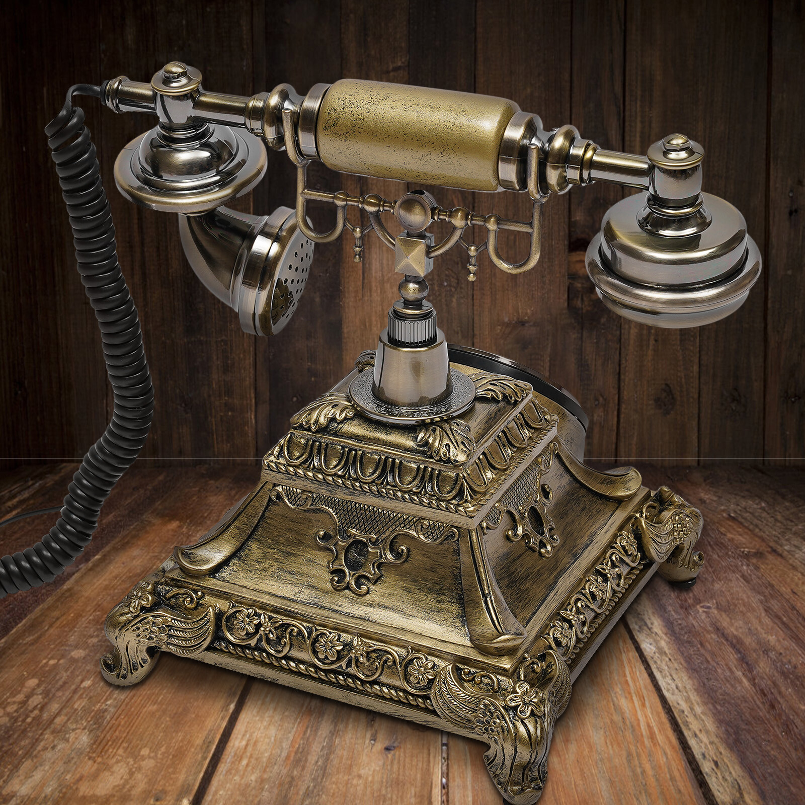 Antique Vintage Handset Old Telephone European Style Rotary Dial Phone Decor New Antique Vintage Handset Old Telephone European Style Rotary Dial Phone Decor New