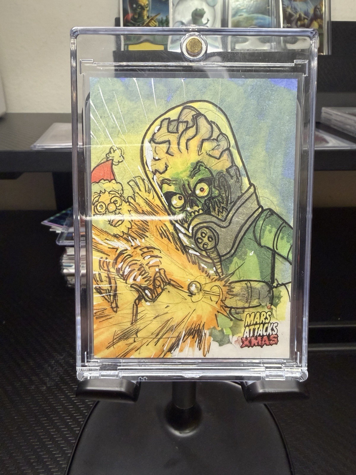 2026 Topps Mars Attacks Xmas Martian Santa Clause Sketch ONE OF ONE RARE