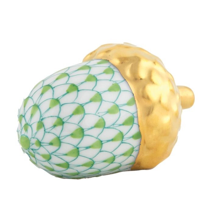 HEREND, ACORN, KEY LIME FISHNET, #VHVI-016233 BRAND NEW, MINT & BOX HEREND, ACORN, KEY LIME FISHNET, #VHVI-016233 BRAND NEW, MINT & BOX