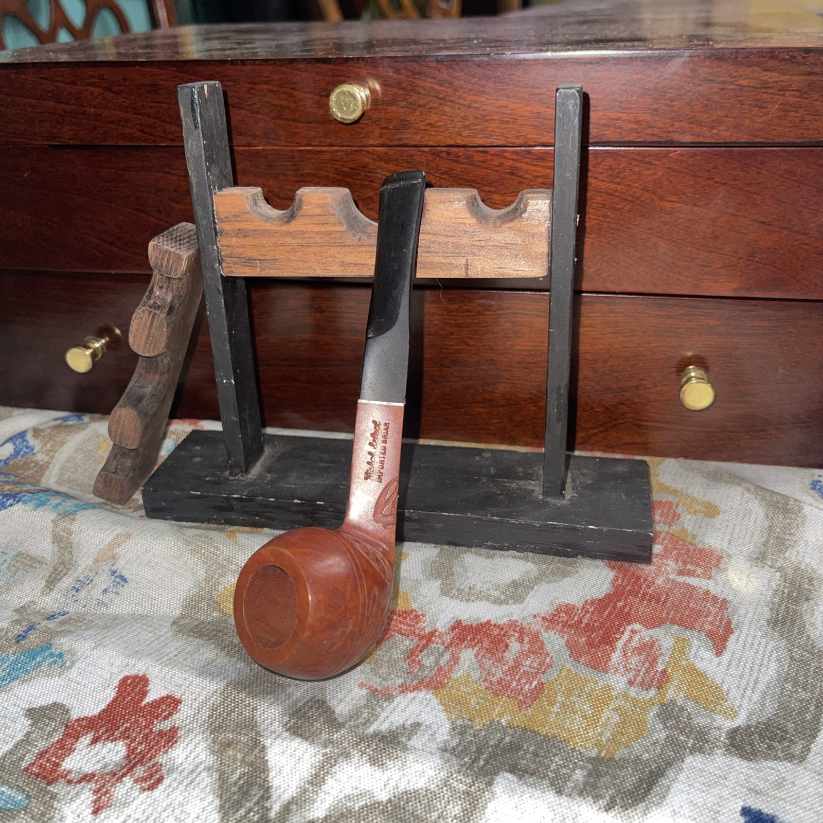 Vintage NOS Hickok Select Import Briar Wood Tobacco Pipe Screw Stem Carved Bowl Vintage NOS Hickok Select Import Briar Wood Tobacco Pipe Screw Stem Carved Bowl