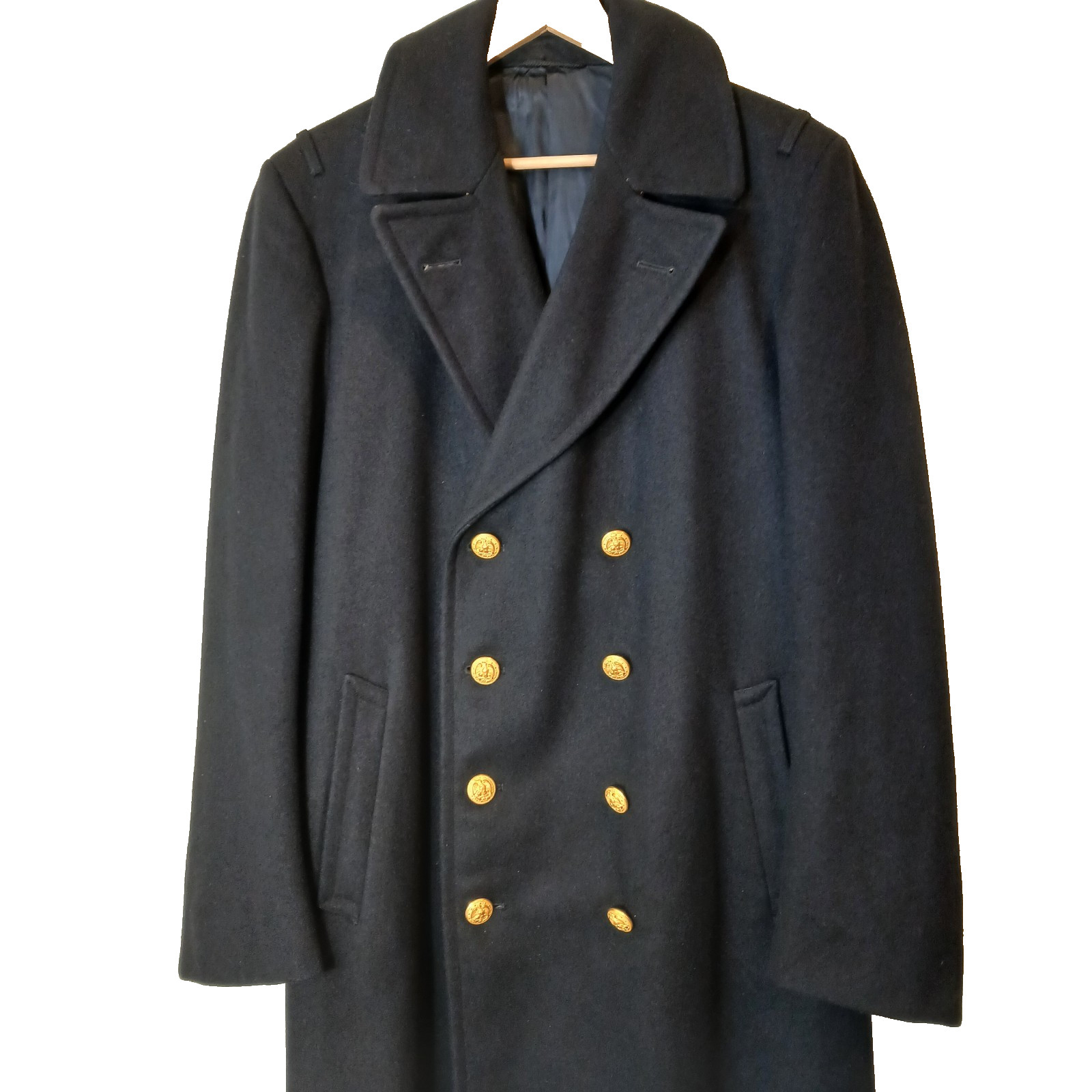 Vintage 1968 US Navy Officer Bridge Coat 100% Wool Vietnam Era Long Military Vintage 1968 US Navy Officer Bridge Coat 100% Wool Vietnam Era Long Military