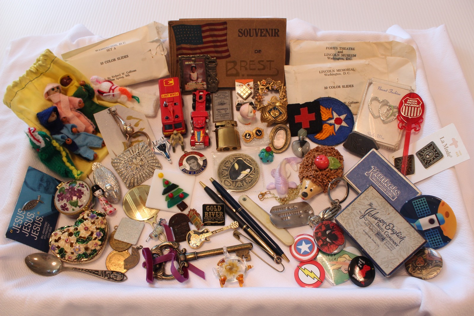 Junk drawer lot vintage to now ephemera jewelry boxes patches photo slides etc Junk drawer lot vintage to now ephemera jewelry boxes patches photo slides etc