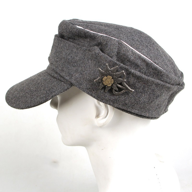 7 3/8 WW2 German M43 Hat with Edelweiss Badge INSIGINIA GRAY 7 3/8 WW2 German M43 Hat with Edelweiss Badge INSIGINIA GRAY