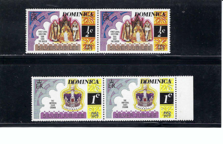 'QUEEN ELIZABETH'   ENTHRONED.-  IMPERIAL CROWN.-  DOMINICA   SC 521-22     1977